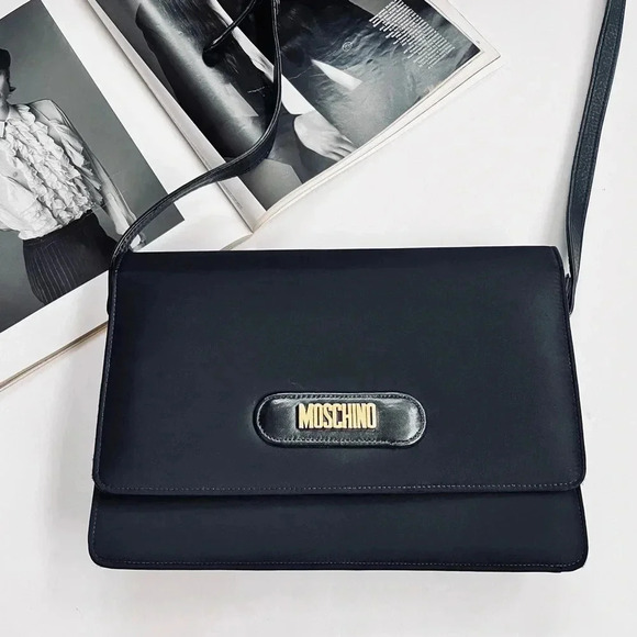 Moschino Handbags - Vintage 90s Moschino Nylon And Leather Crossbody Bag Clutch